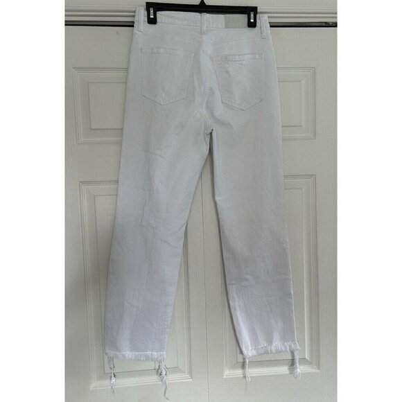 Pistola Charlie High Rise Classic Straight Ankle Deconstructed Optic White Sz 26 - Picture 4 of 13